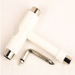 White color skateboard tools with OEM logo design skateboard T style tools