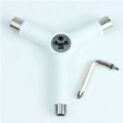 White Color Multifunction Skate Tools for Skateboard and Longboard Y Style Tools