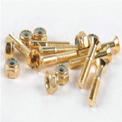 Rainbow 25mm gold color pro custom Skateboard Hardware bolts and nuts