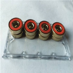 Open Style Excellent Skateboard Gold Color Deep Titanium Groove Ball Bearings 608