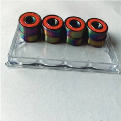 Chrome Steel Blank 608 RS Skateboard Bearings with Neo Chrome Vacuum Rainbow Surface Treatment