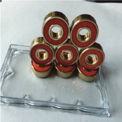 High Performance 608 RS Rose Golden Skateboard Bearings with Titanium Coating Surface Treatment