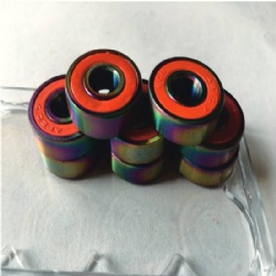 Wholesale Vacuum Rainbow Color Steel Balls Skateboard Bearings with 8x7x22mm