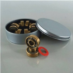 Rose Golden Longboard Skateboard Bearings with Titanium Coating Surface Treatment with built-in spacers metal box package