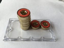 Rose Golden Longboard Skateboard Bearings with Titanium Coating Surface Treatment with built-in spacers paper box package