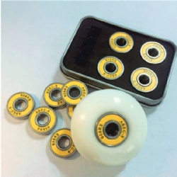 608RS skateboard bearing yellow color skateboard ball bearings with metal box package