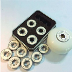 white color Custom Bearings Chrome Steel 608 skateboard bearings