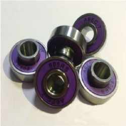 Custom color High Performance 608 RS steel Balls Longboard Skateboard Bearings with Integrated Spacer