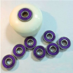 Silver Color Coated ZrO Ceramic Ball Skateboard Bearings with metal box