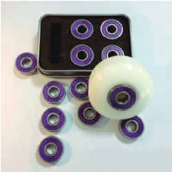 Black Color Coated ZrO Ceramic Ball Skateboard Bearings with metal box